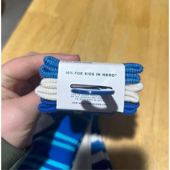 Life Is Good Mens 3 Pack Crew Socks NEW Blue Patterned - Picture 6 of 8